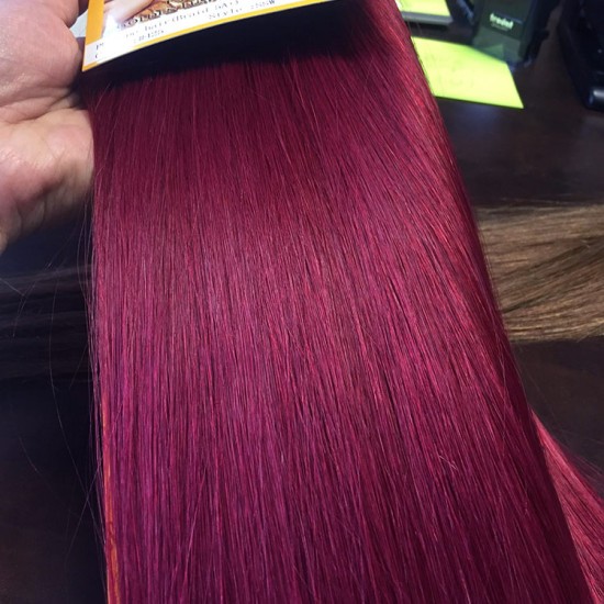 425 REDDISH PLUM Tape in Hair Extensions 20pcs qty 20